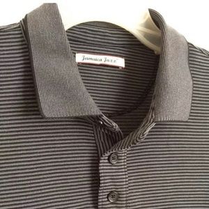 Jamaica Jaxx Black and gray striped polo…XL